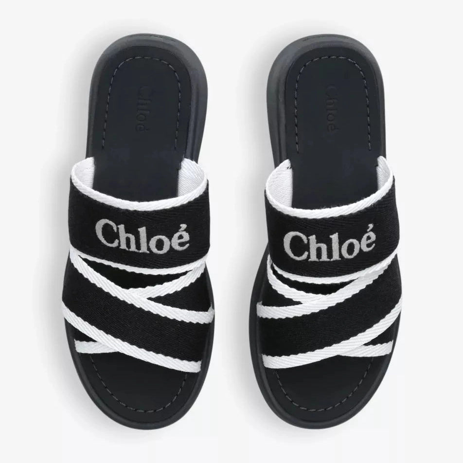 CHLOE SANDALS "black white"