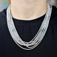 3mm Rope Chain in White Gold Color - RKSCART
