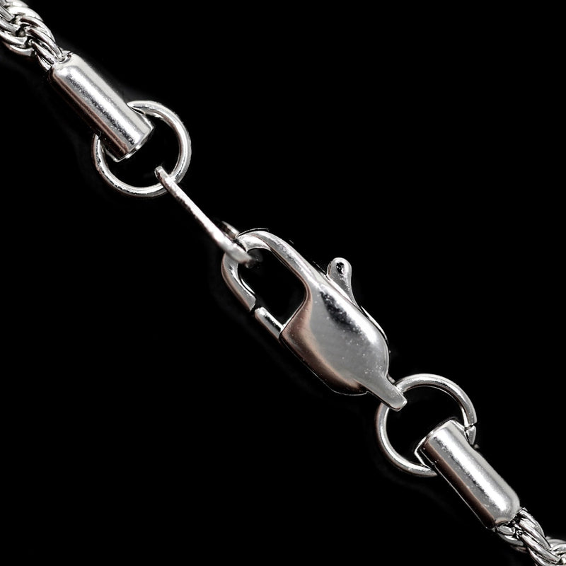 3mm Rope Chain in White Gold Color - RKSCART