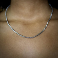 3mm Rope Chain in White Gold Color - RKSCART