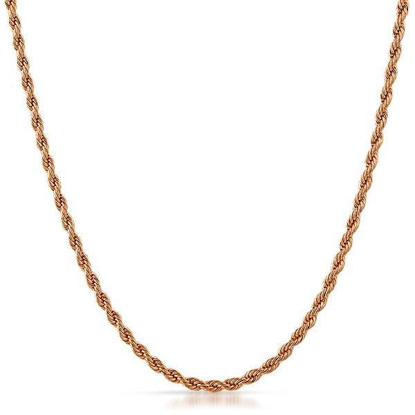 3mm Stainless Steel Rose Gold Rope Chain - RKSCART