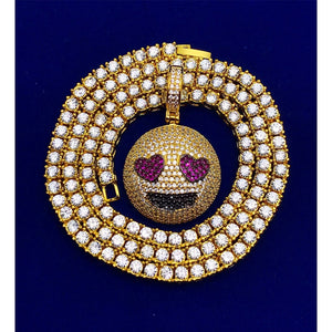 😍Heart Face Emoji Yellow Gold Color Pendant